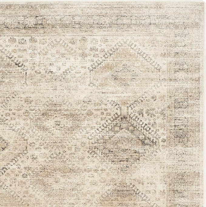 SAFAVIEH Vintage Collection Area Rug - 6'7" x 9'2", Stone, Oriental Distressed Viscose Design, Id... | Amazon (US)