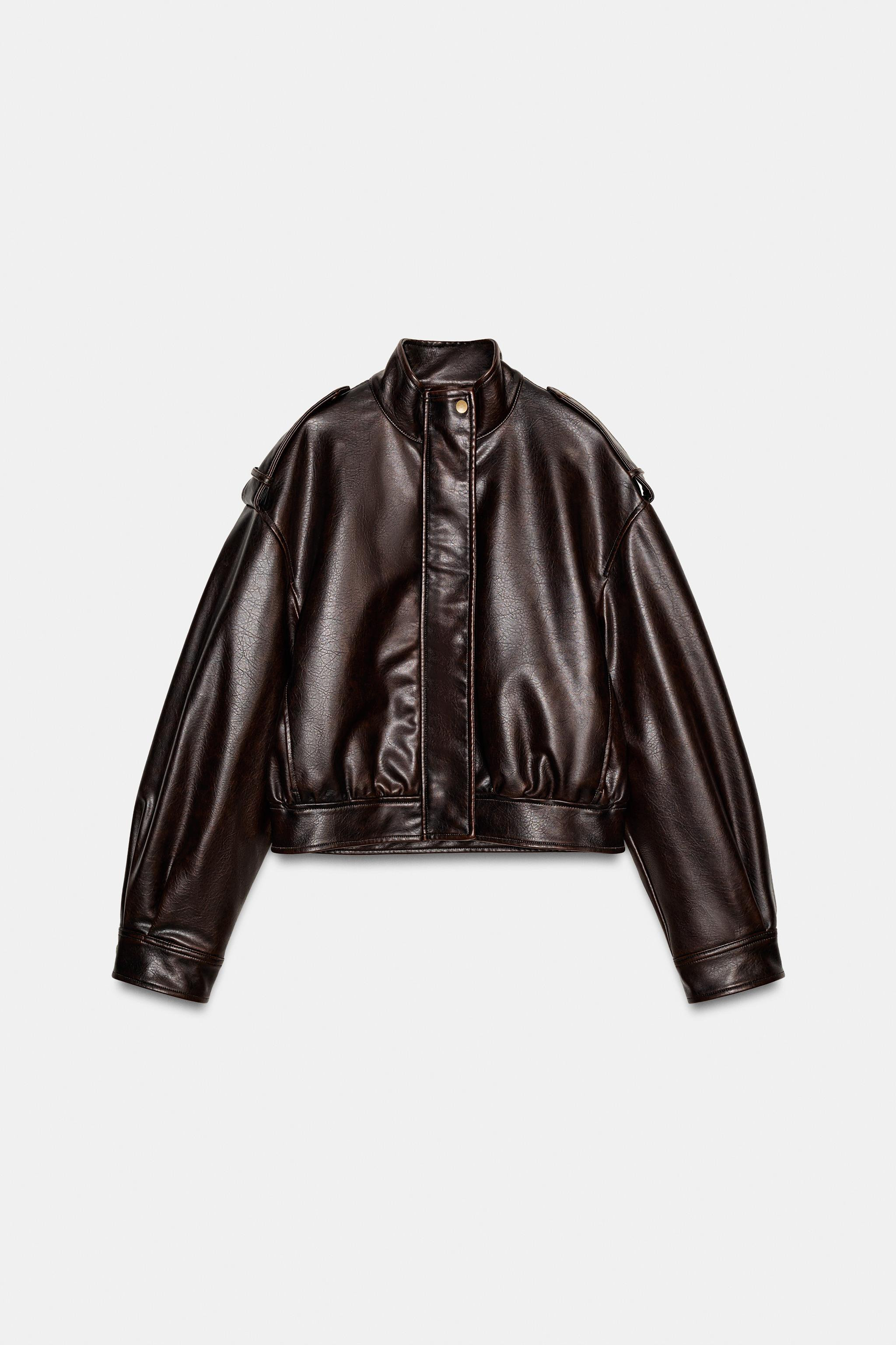 LEATHER EFFECT JACKET WITH STRAPS | Zara UK