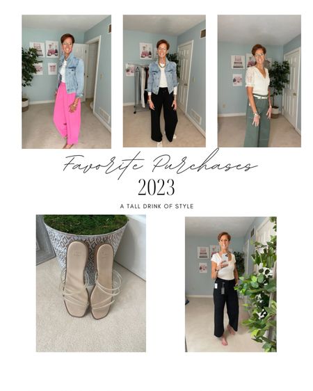 My most favorite and most worn purchases in 2023.
Michael Stars ribbed tank from Evereve, clear slides from Target, Avara denim jacket, olive wide leg pants from Anthropologie, black Wit & Wisdom pants from Nordstrom

#LTKworkwear #LTKfindsunder100 #LTKover40