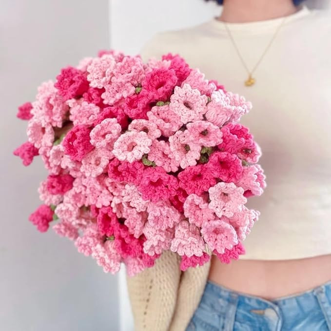 Handmade Crochet Flower Bouquet Blanket - 100% Acrylic Round Throw for Valentine's Day, Boho Home... | Amazon (US)