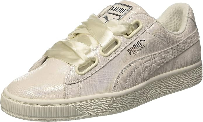 PUMA Womens Basket Heart Leather Shiny Sneakers | Amazon (US)