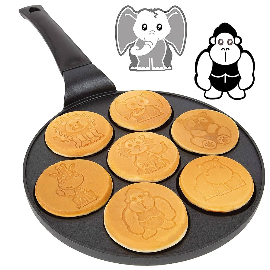 Animal Mini Pancake Pan - Make 7 Unique Flapjack Zoo Animals, Including a Elephant, Giraffe and M... | Amazon (US)