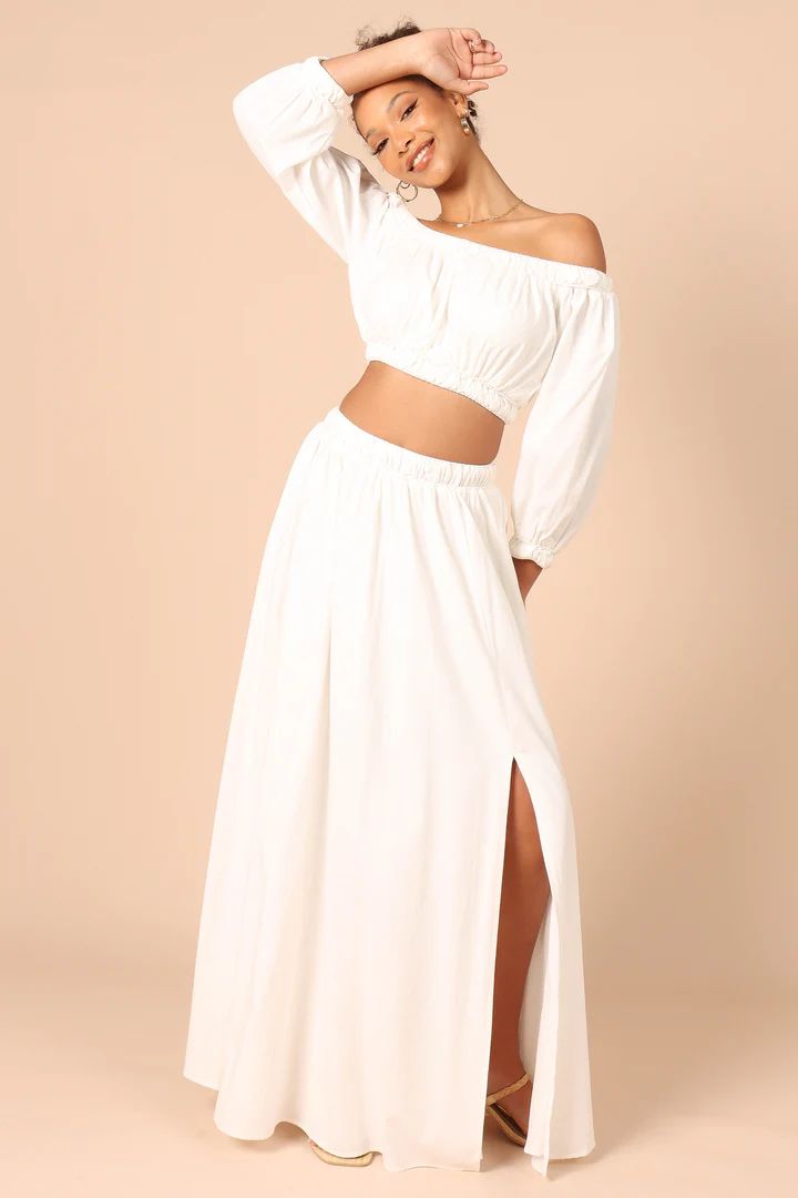 Zora Maxi Skirt - White | Petal & Pup (US)