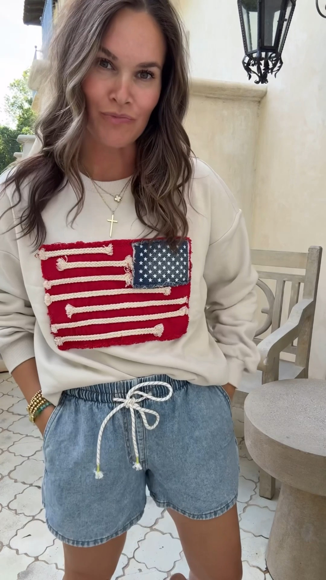This Target sweatshirt is giving major Free People vibes 🇺🇸❤️ Throw it on with denim shorts, leggings, over a swimsuit… literally works with everything. These high-rise shorts are SO comfy too!

#LTKootd #LTKSeasonal #LTKvlog