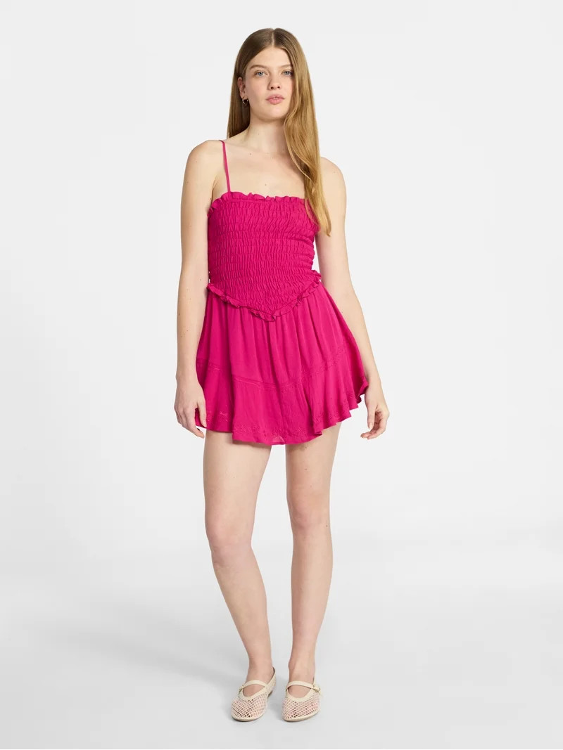 No Boundaries Smocked Romper, Women's XXS-XXL - Walmart.com | Walmart (US)