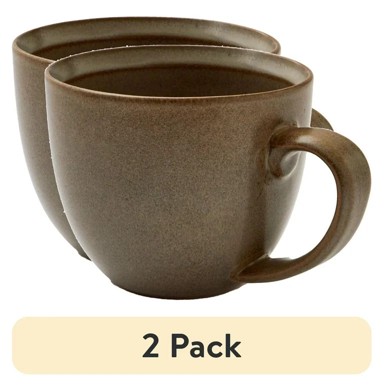 (2 pack) Better Homes and Gardens Banks Brown 14.2-ounce Stoneware Mug | Walmart (US)