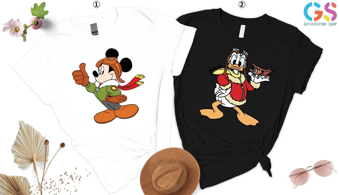 Mickey Mouse Pilot Shirt, Aviation Pilot Shirt, Gifts for Pilot, Airplane Pilot Shirt, Funny Pilo... | Etsy (US)