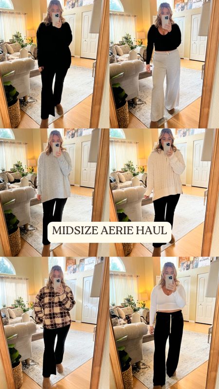 Midsize aerie haul. Almost everything is discounted 30-60% off. I’m wearing a large in everything, and a large short in the flare leggings. 

#LTKHoliday #LTKfindsunder50 #LTKmidsize