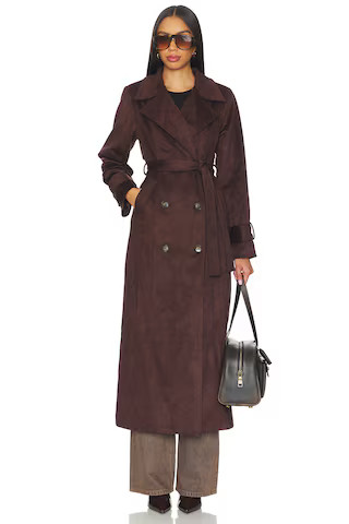 SNDYS Sutton Faux Suede Trench Coat in Chocolate from Revolve.com | Revolve Clothing (Global)