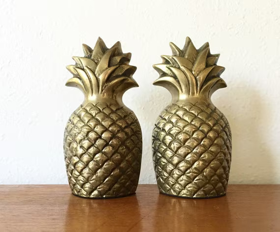 Vintage Brass Pineapple Bookends | Etsy (US)