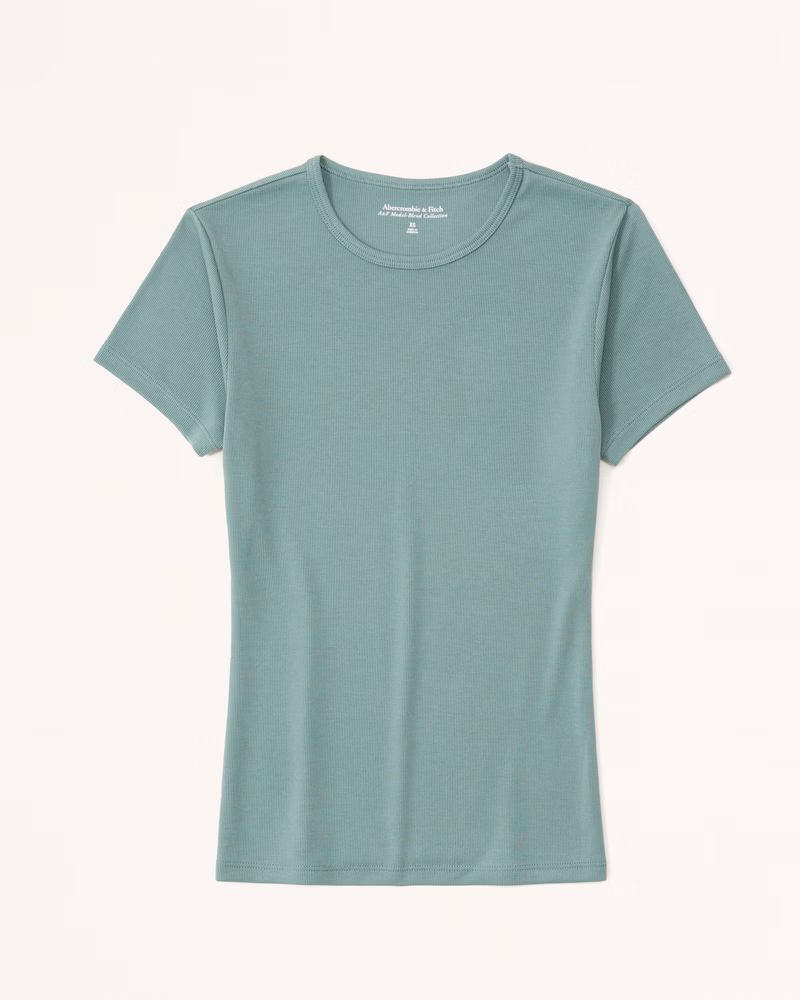 Sandwash Rib Tuckable Baby Tee | Abercrombie & Fitch (US)