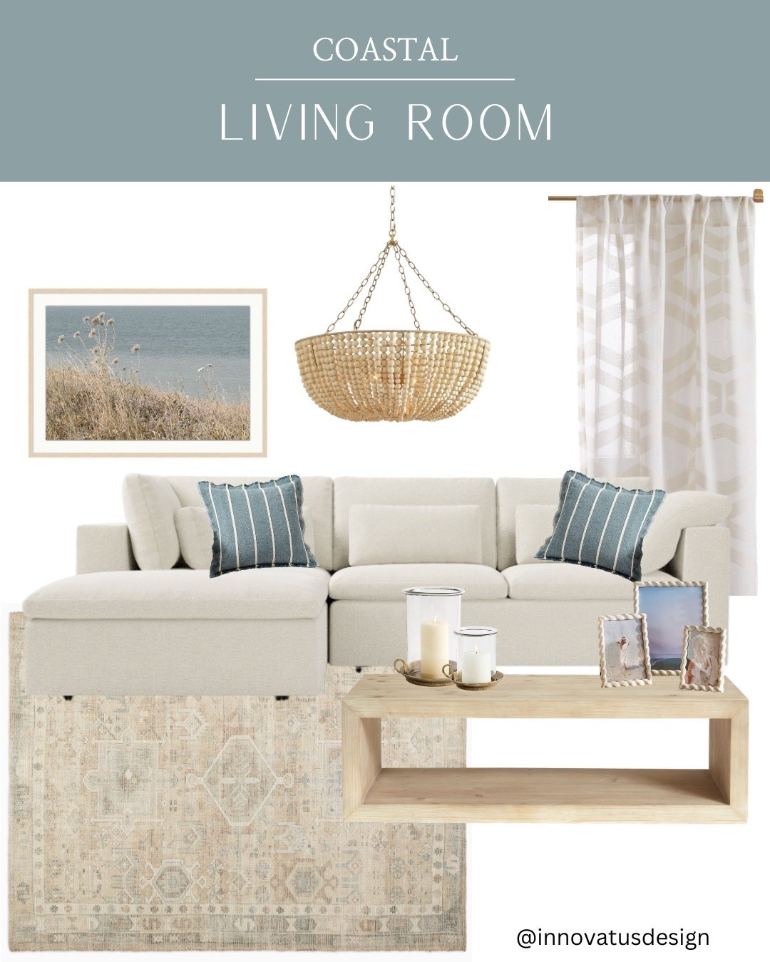 Create a calming coastal inspired living room with neutral tones, organic texture and pops of blue. What do you think of this coastal living room design? 🐚

#LTKsummer #LTKhome #LTKfamily
