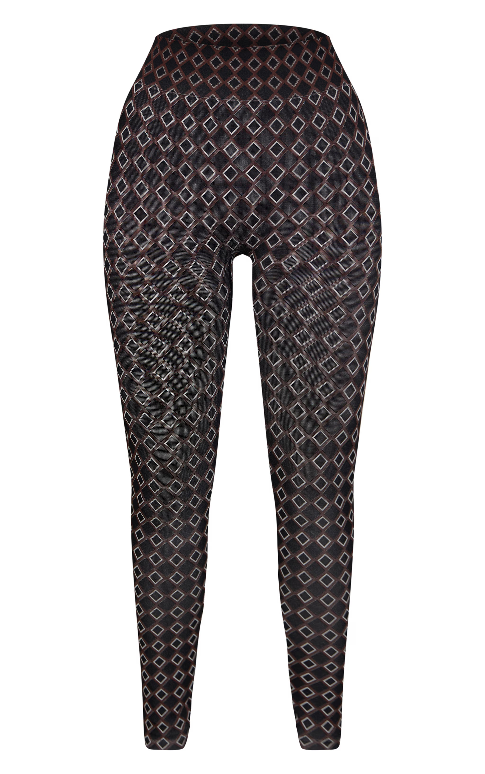 PLT SKI Chocolate Jacquard Seamless Legging | Athleisure | PrettyLittleThing US