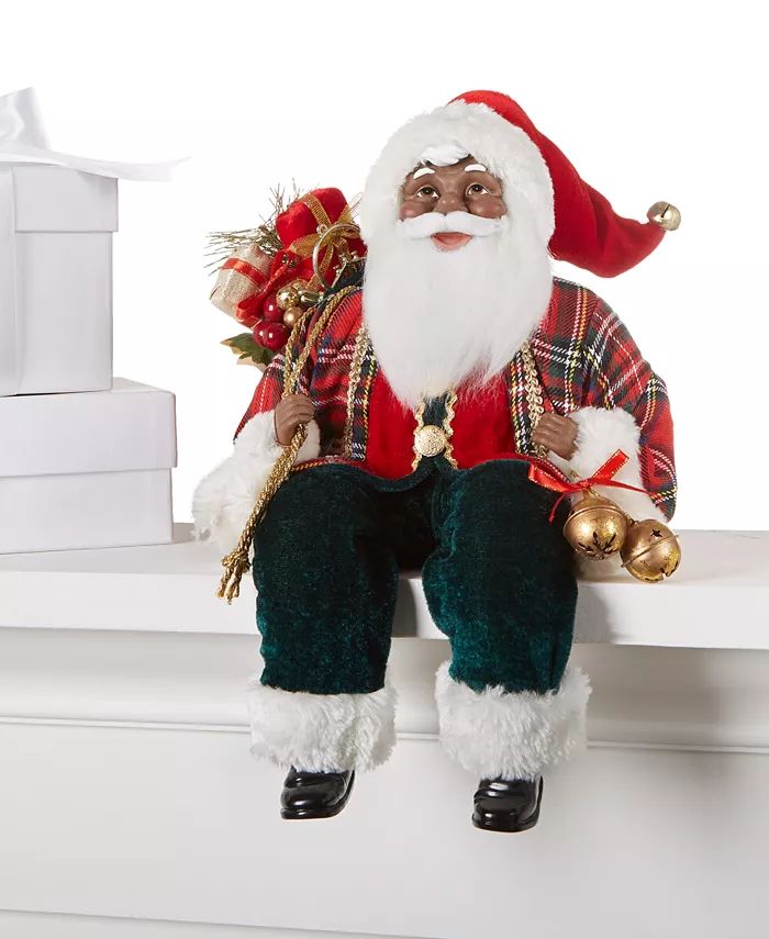 Red and Green Sitting Santa Figurine, Created for Macy's | Macy's