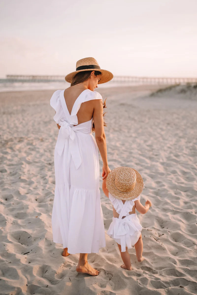 CAITLIN COVINGTON X PINK LILY Kennedy Ivory Bow Back Midi Dress | Pink Lily