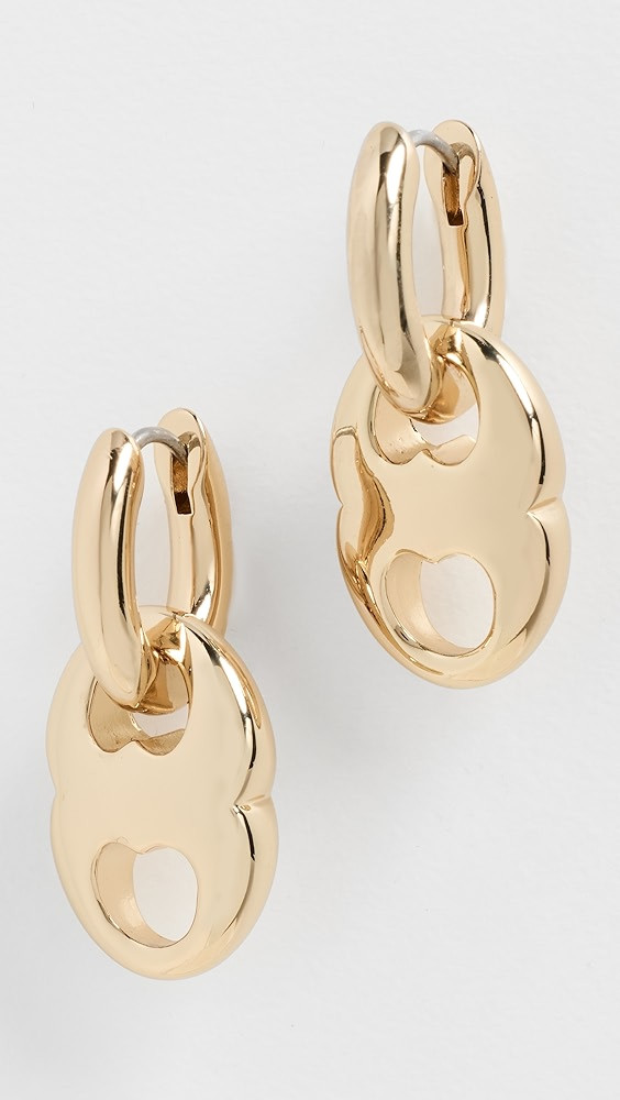 Tory Burch Small Gemini Link Hoop Earrings | Shopbop | Shopbop