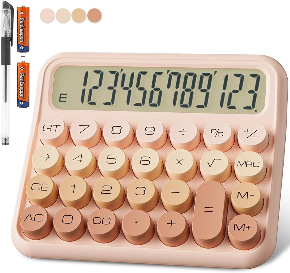 Mechanical Calculator 12 Digit Extra Large 5-Inch LCD Display, DECKLIT Battery Desk Calculator, B... | Amazon (US)