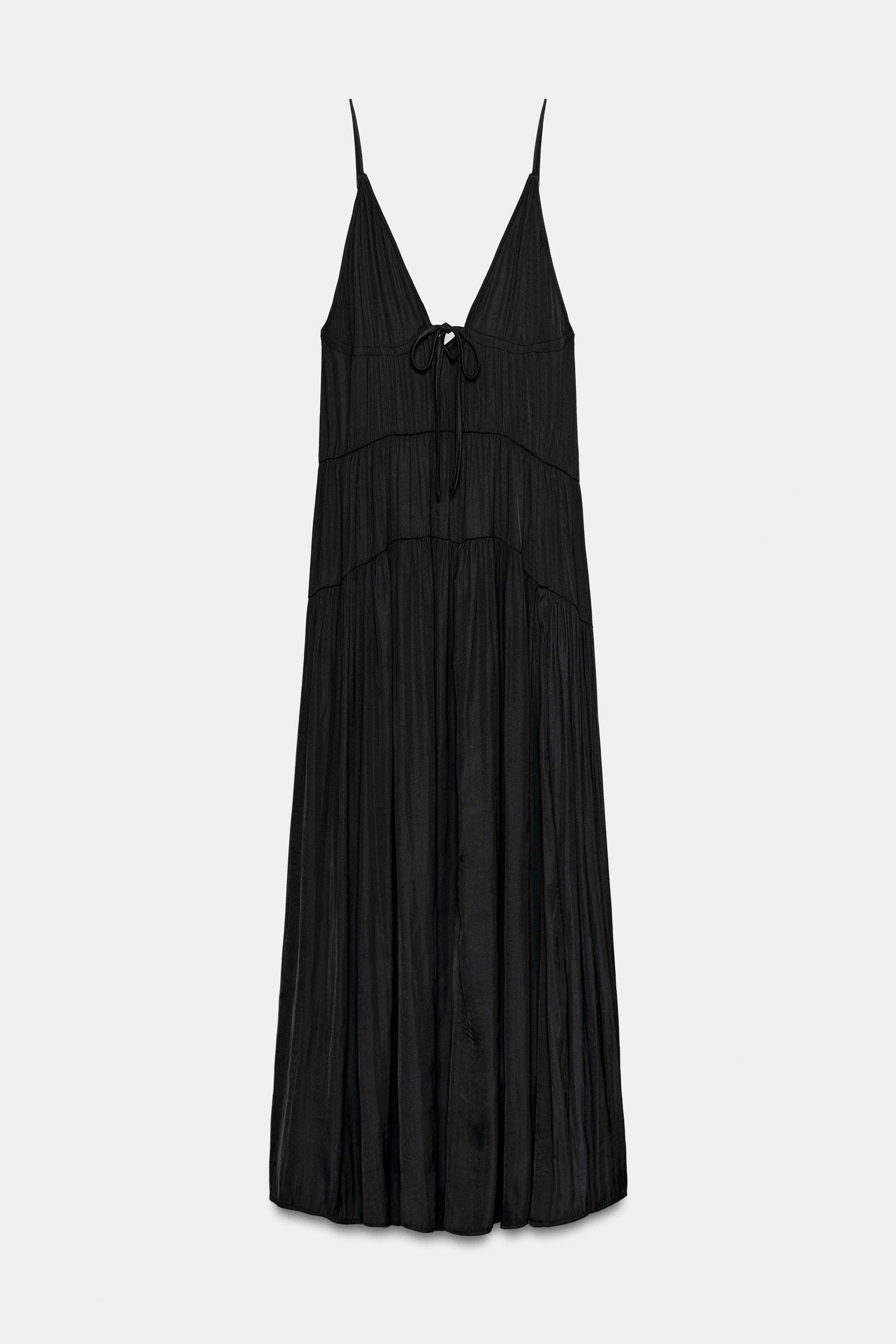 GATHERED SATIN EFFECT MAXI DRESS | Zara US