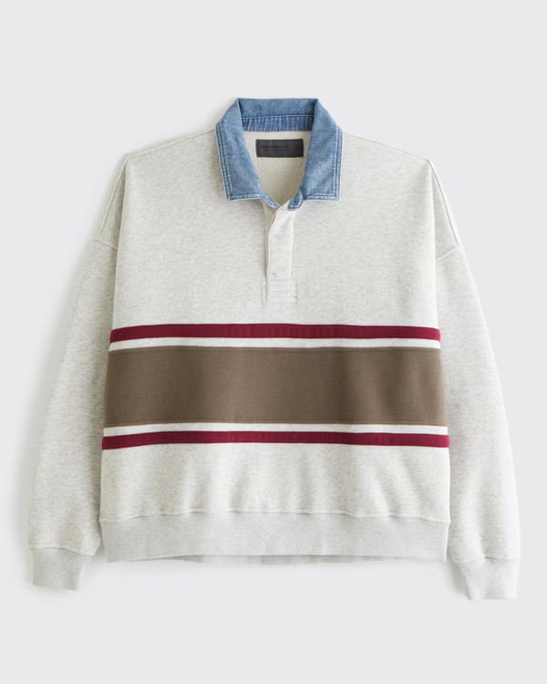 Cropped Essential Rugby Polo Sweatshirt | Abercrombie & Fitch (US)