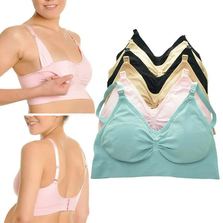3 Womens Wire Free Nursing Bra Maternity Breastfeeding Pregnant Underwear M L Xl | Walmart (US)