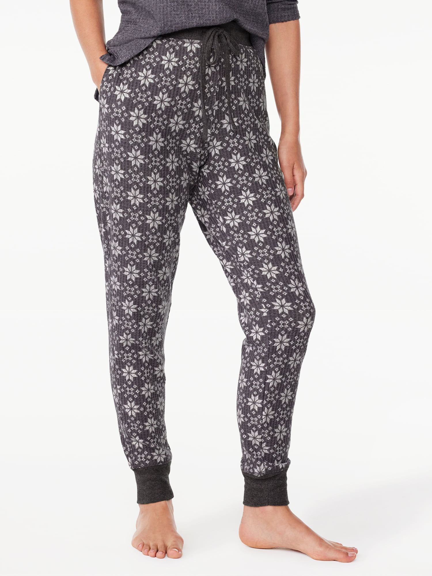 Joyspun Women's Waffle Hacci Knit Sleep Joggers, Sizes S to 3X - Walmart.com | Walmart (US)