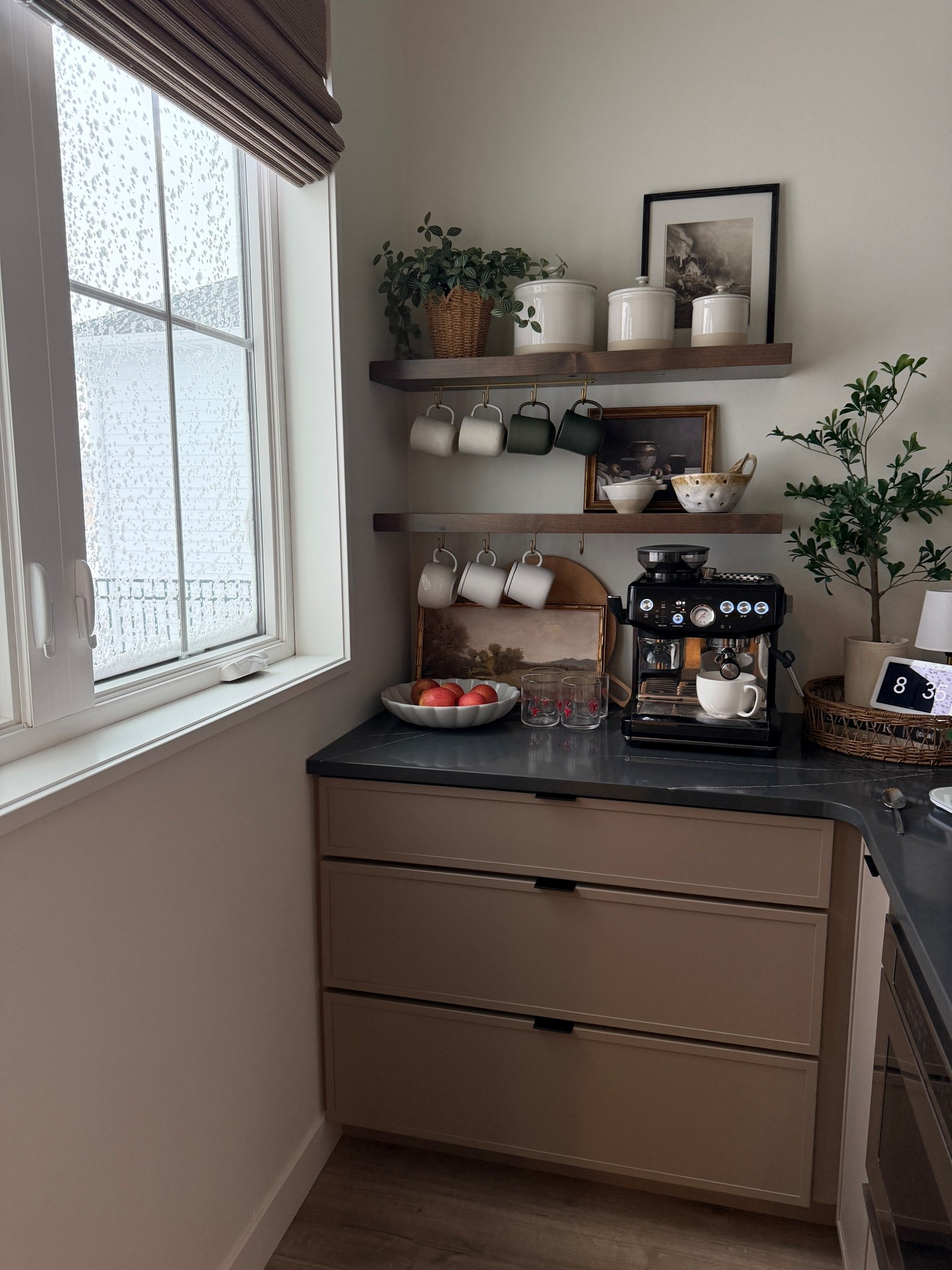 Shop our pantry! These floating shelves are the willowbend stain. 

#LTKFindsUnder50 #LTKFindsUnder100 #LTKHome