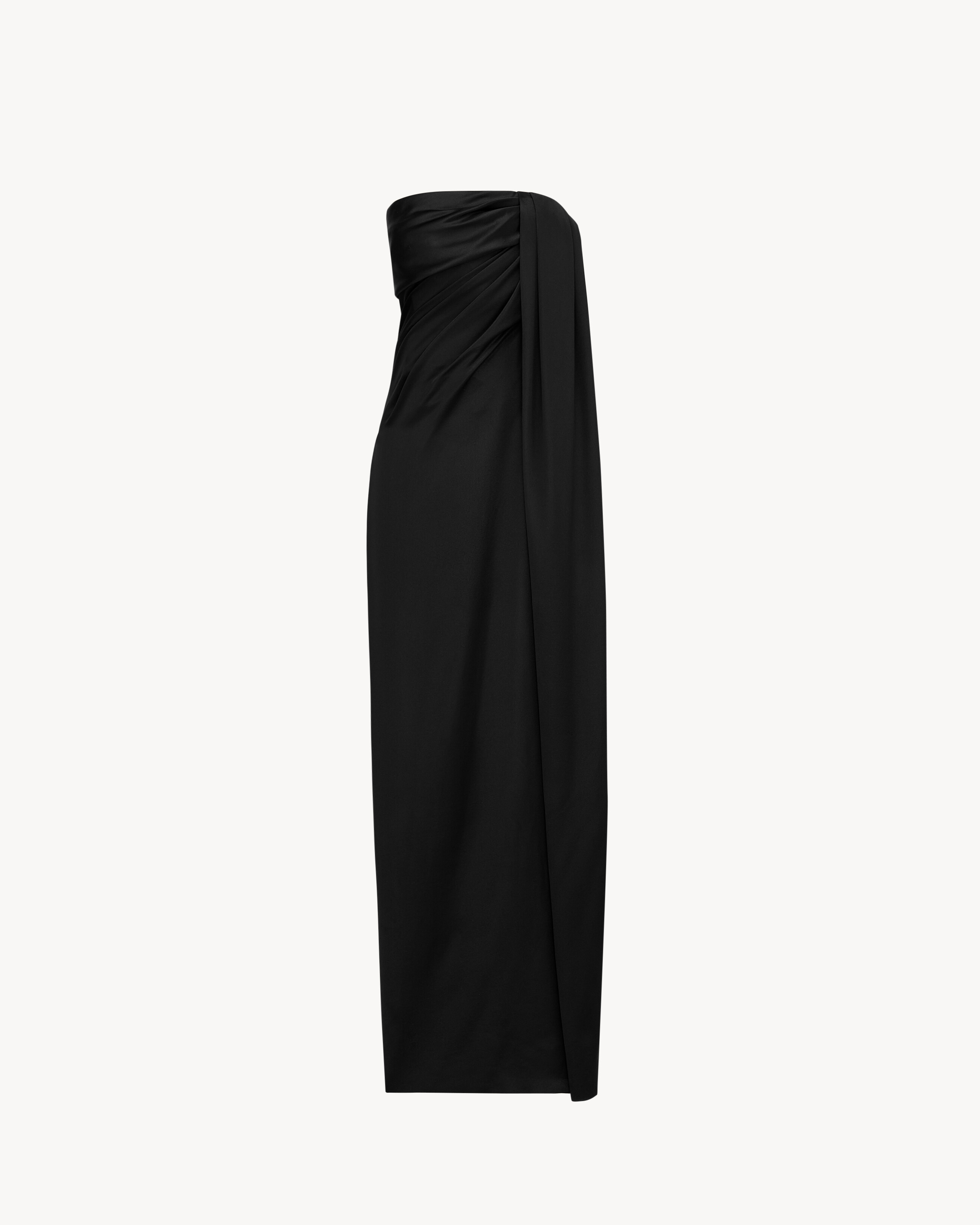 Saint Laurent Strapless Dress In Silk Satin - Black - Women - F36 | Saint Laurent Inc. (Global)