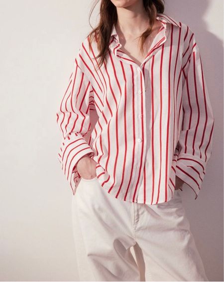 Red striped linen shirt 

#LTKfindsunder50 #LTKstyletip #LTKSeasonal