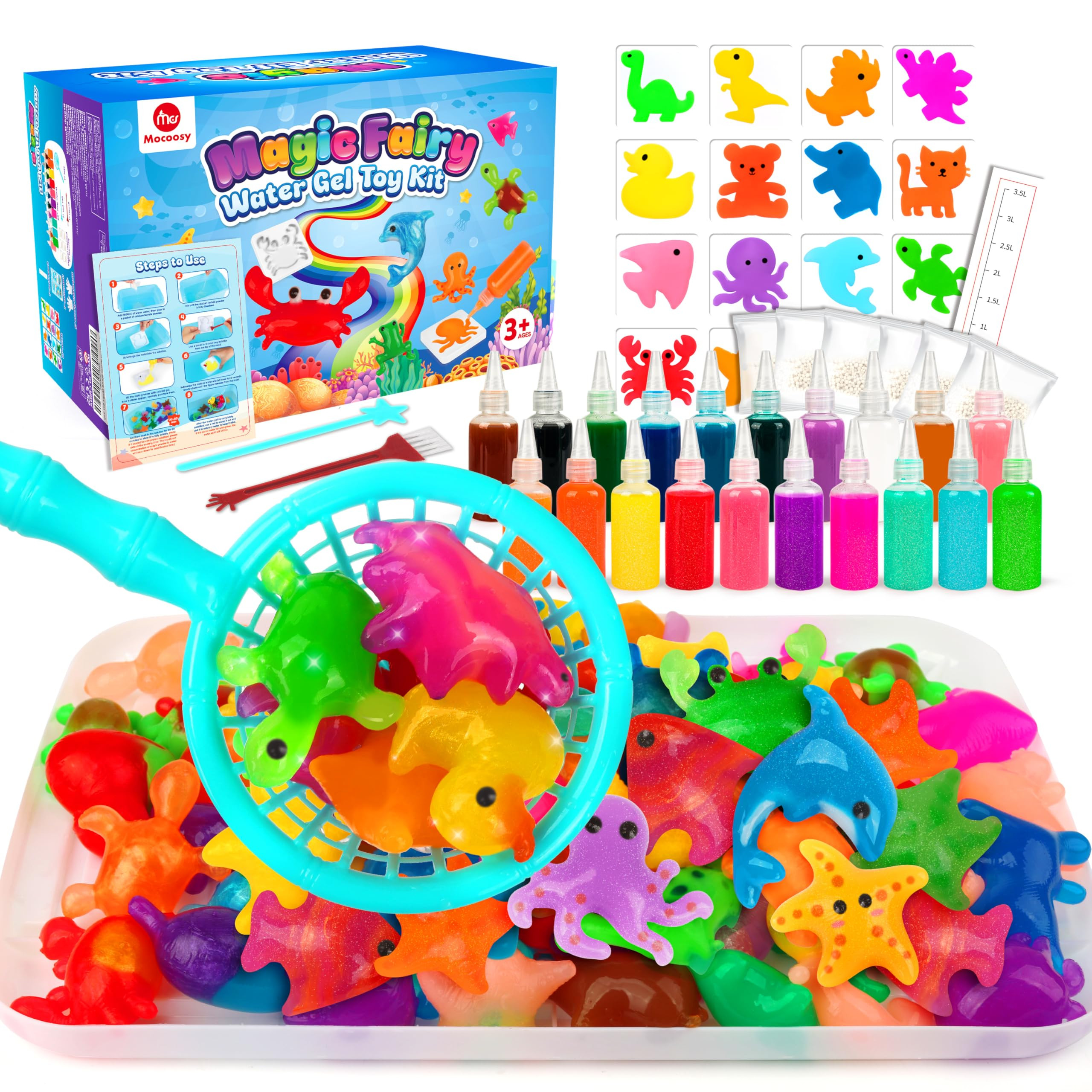Mocoosy 20 Colors Magic Water Gel Kit for Kids, Aqua Fairy Water Elf Toy Kit with 20 Magic Gels &... | Amazon (US)