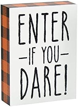 'Enter if You Dare' Mini Halloween Block Sign | Amazon (US)