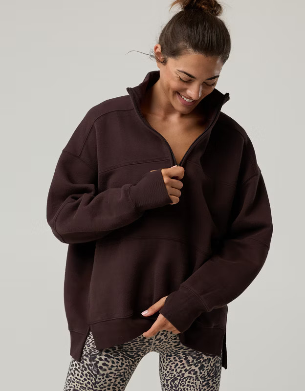 OFFLINE By Aerie Cloud Fleece Quarter Zip Sweatshirt | Aerie
