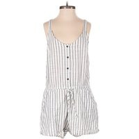 Old Navy Romper: White Stripes Pattern Rompers - Size X-Small | ThredUp (US)