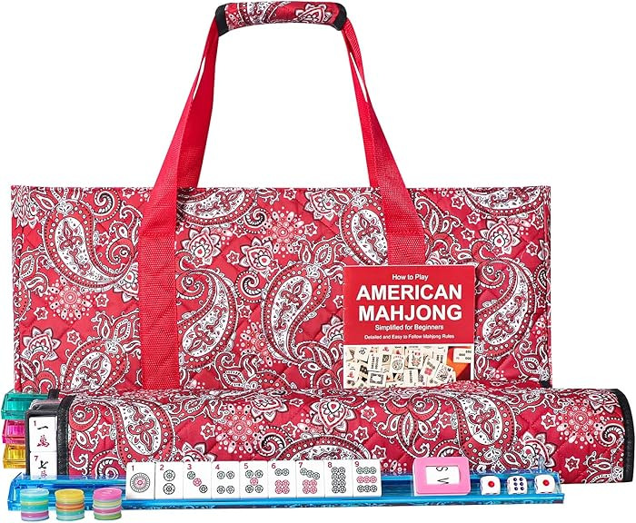 American Mahjong Game Set, 166 White Tiles, 4 All-in-One Color Rack/Pushers, Complete Mahjong Til... | Amazon (US)