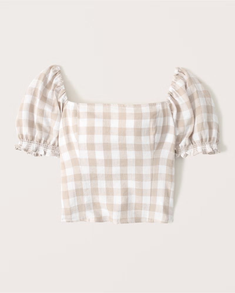 Squareneck Puff Sleeve Top | Abercrombie & Fitch (US)