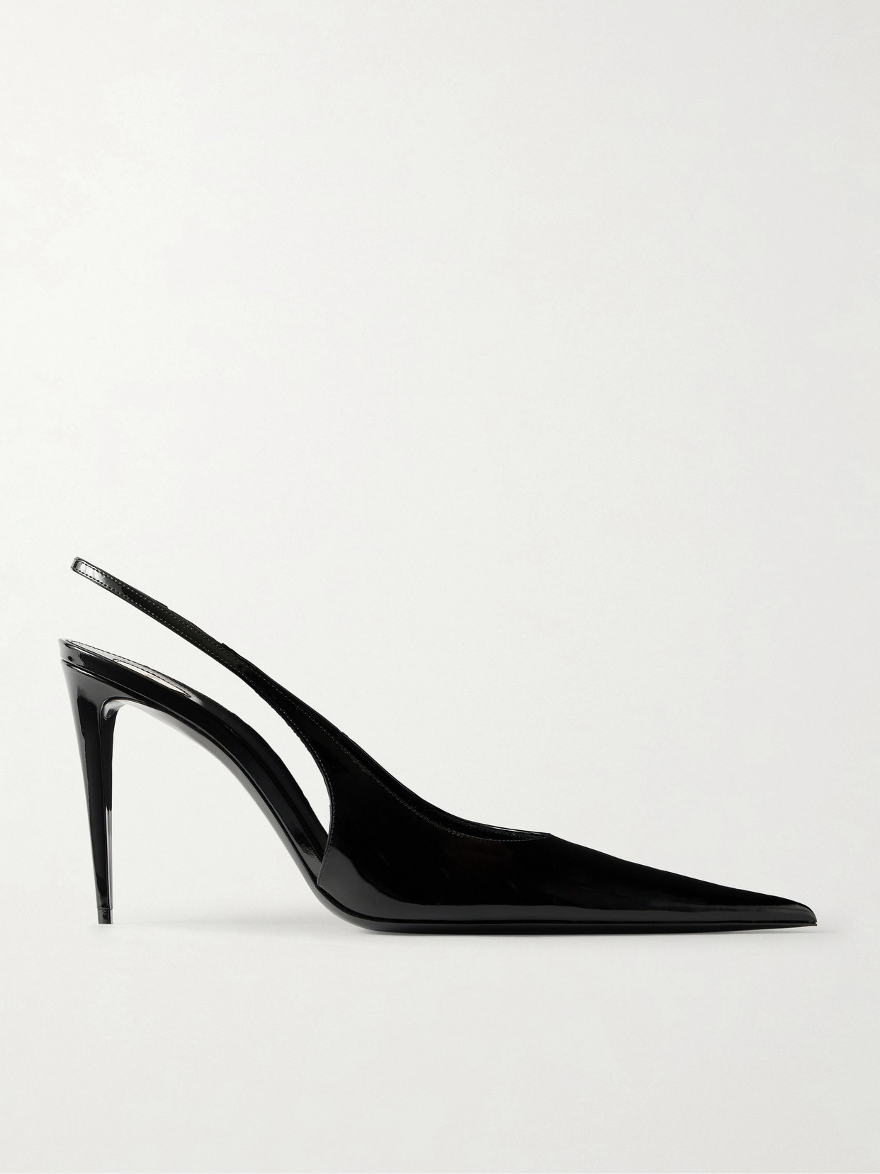 SAINT LAURENT - Guermantes Patent-leather Slingback Pumps - Black | NET-A-PORTER (US)