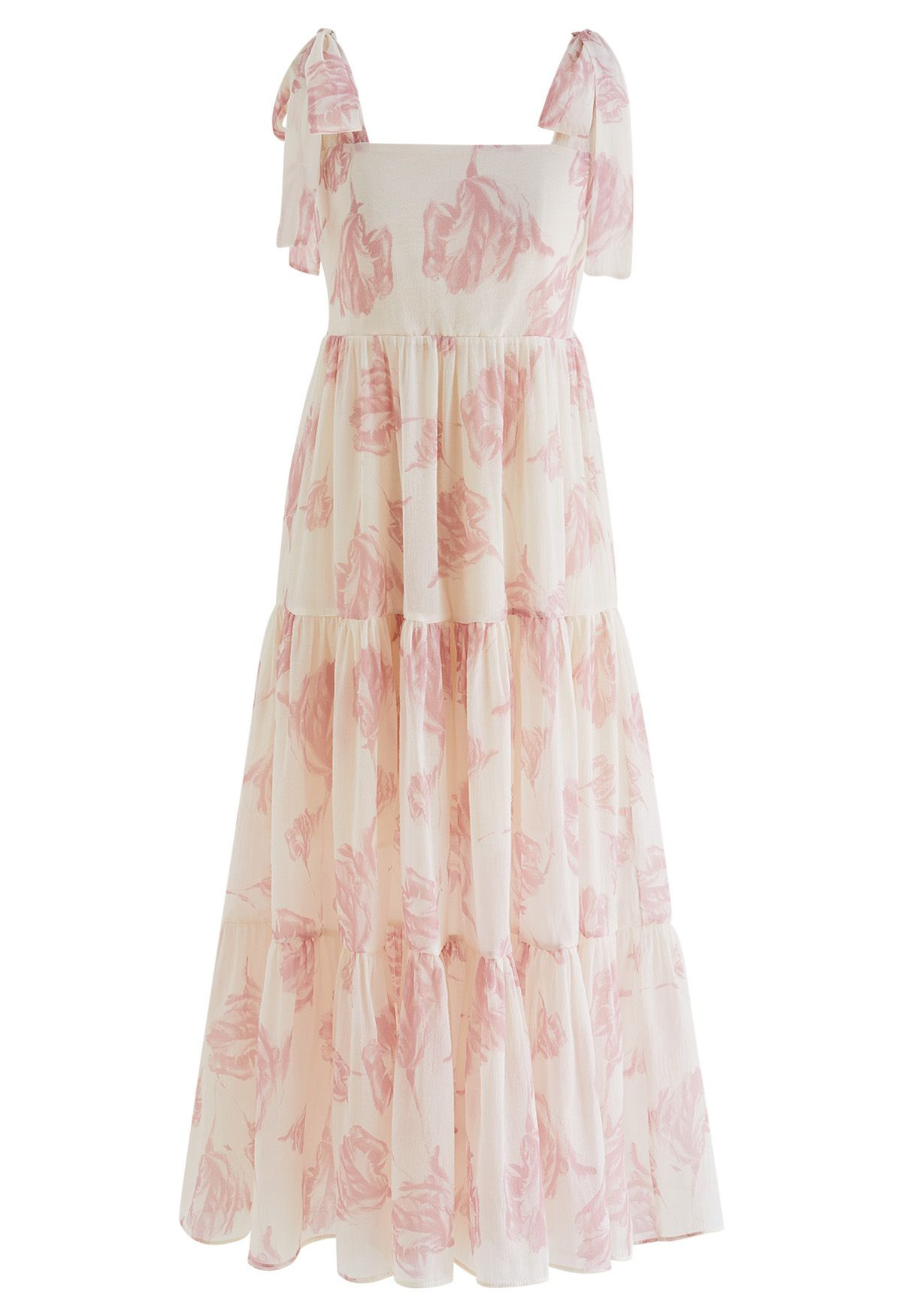 Sun-Soaked Floral Tie-Strap Maxi Dress | Chicwish