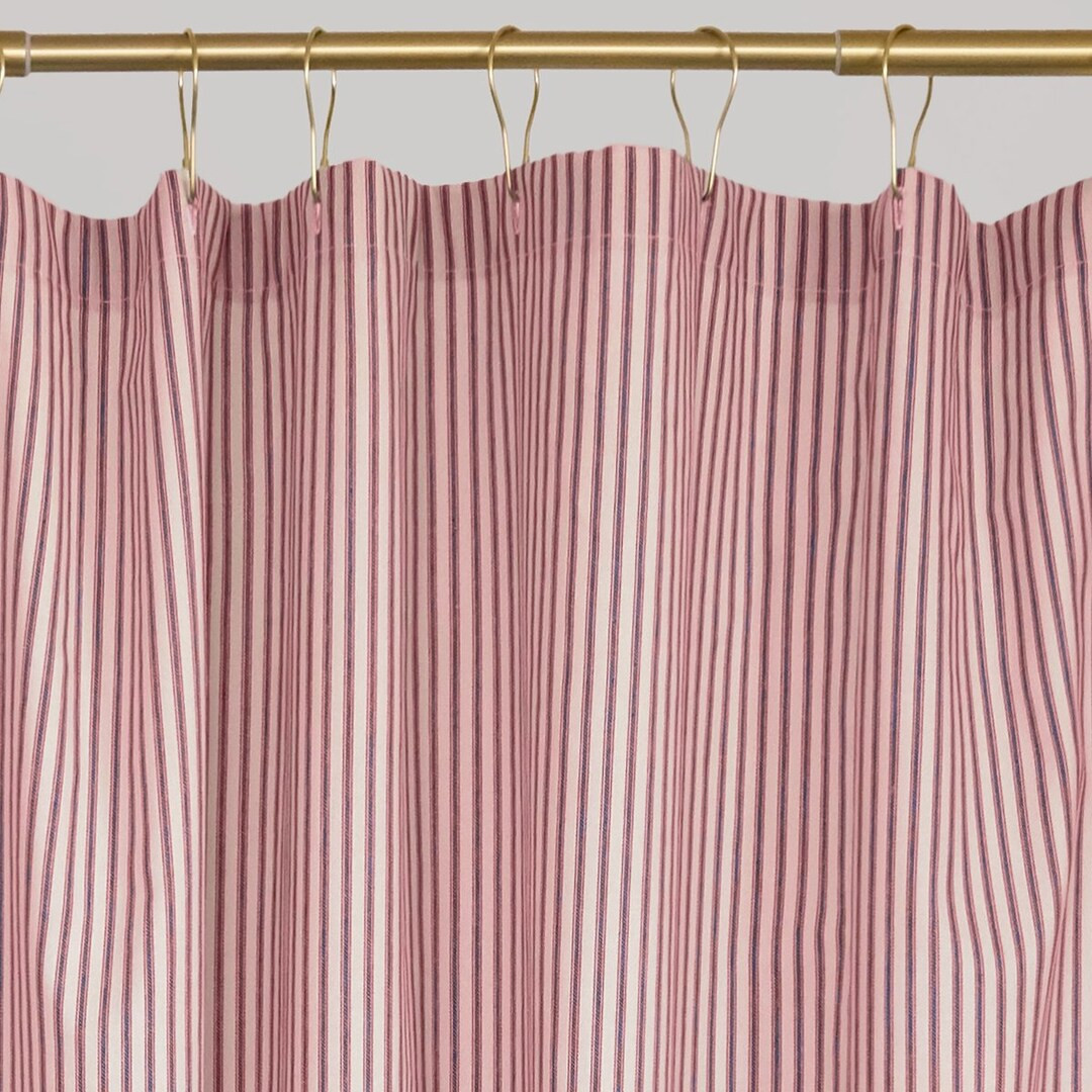 Red Ticking Stripe Shower Curtain 72x72 or Extra Long 72x84 and 72x96 - Etsy | Etsy (US)