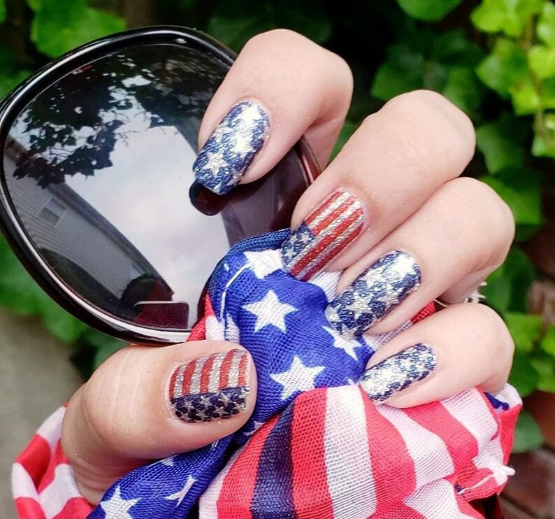 Flagtime Gal ~ Color Street Nail Polish Strips ~ Design Nail Strips ~ Forth of July ~ Nail Polish... | Etsy (US)
