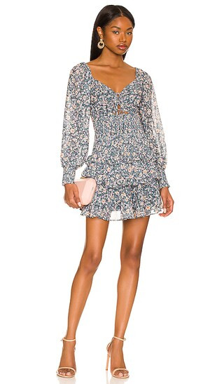 Marietta Dress in Blue Peach Multi Floral | Revolve Clothing (Global)