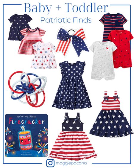 Memorial Day outfit, Fourth of July outfit, patriotic outfit, kids clothes, toddler clothes, baby clothes, sundress, romper, board books, hair accessories 

#LTKkids #LTKbaby #LTKfamily
