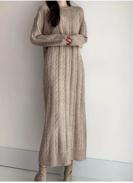 Amka Cable Knit Maxi Dress | Sexy Modest