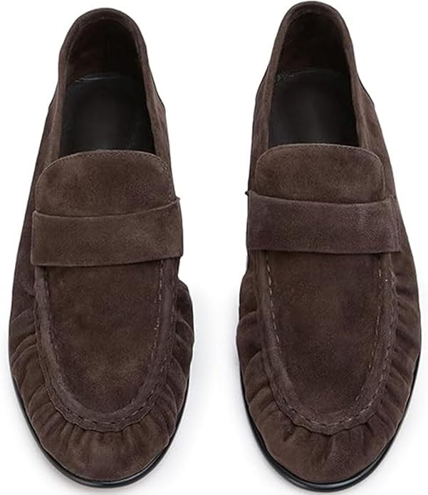 Divanne Loafers for Women, Ruched Penny Loafers Comfortable Slip on Flats Shoes Dressy Casual Wor... | Amazon (US)