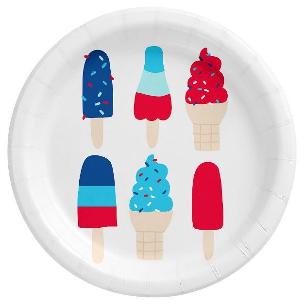 20ct Americana Snack Plate Popsicles White - Sun Squad™ | Target