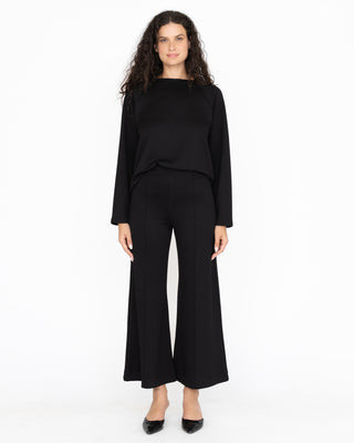 Black Scuba Cropped Wide Leg Pant | Ripley Rader