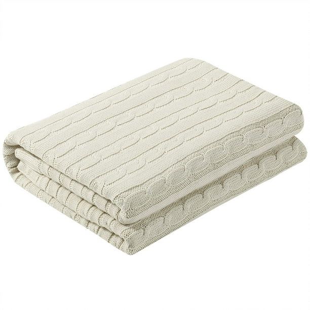 100% Cotton Cable Knit Decorative Bedding Throw Blankets | Walmart (US)