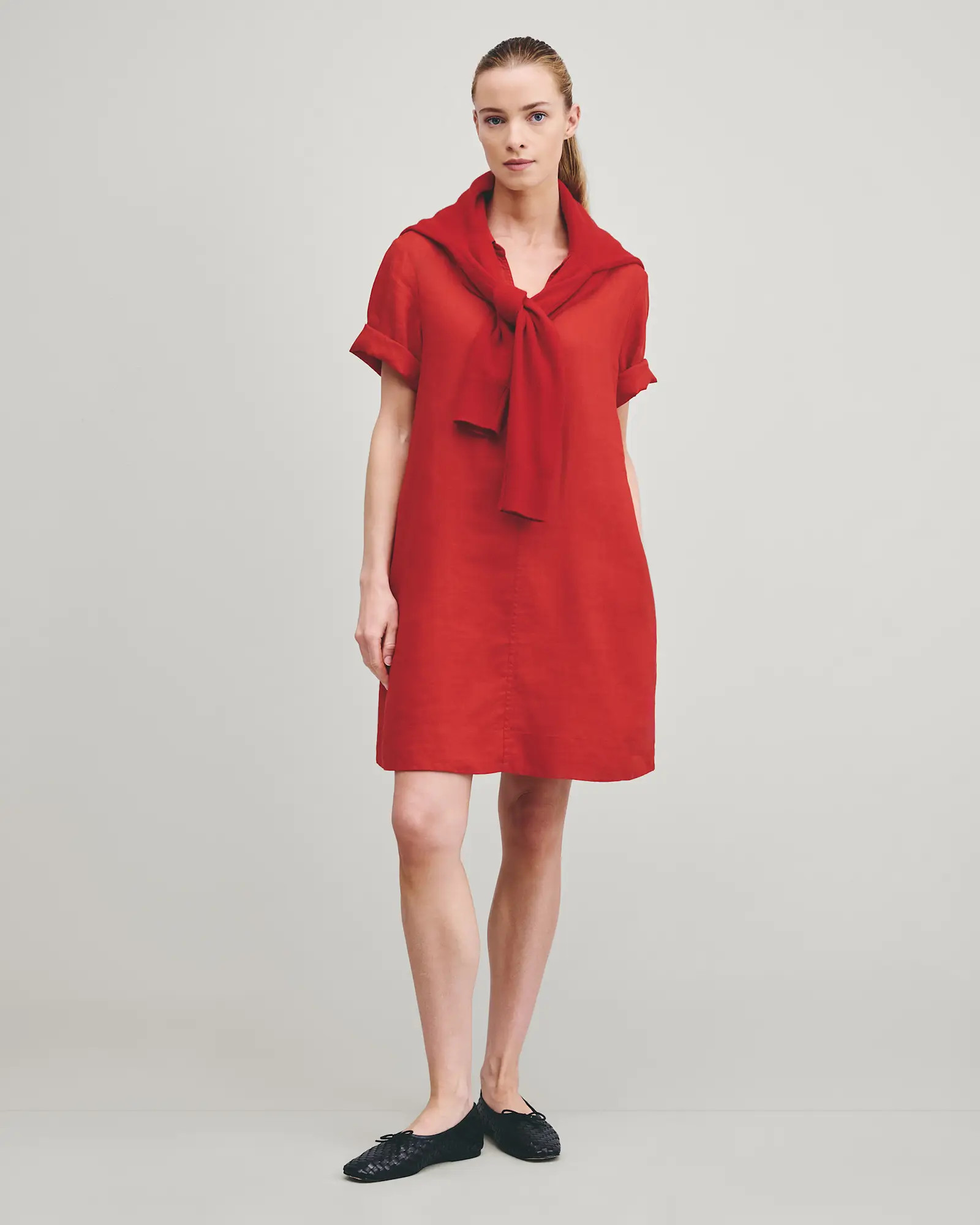 100% European Linen Popover Mini Dress | Quince