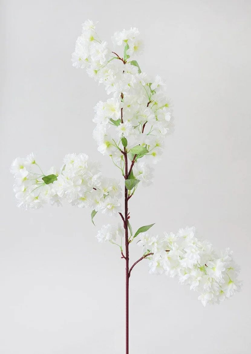 Artificial Spring Cherry Blossoms in Cream - 40" | Afloral