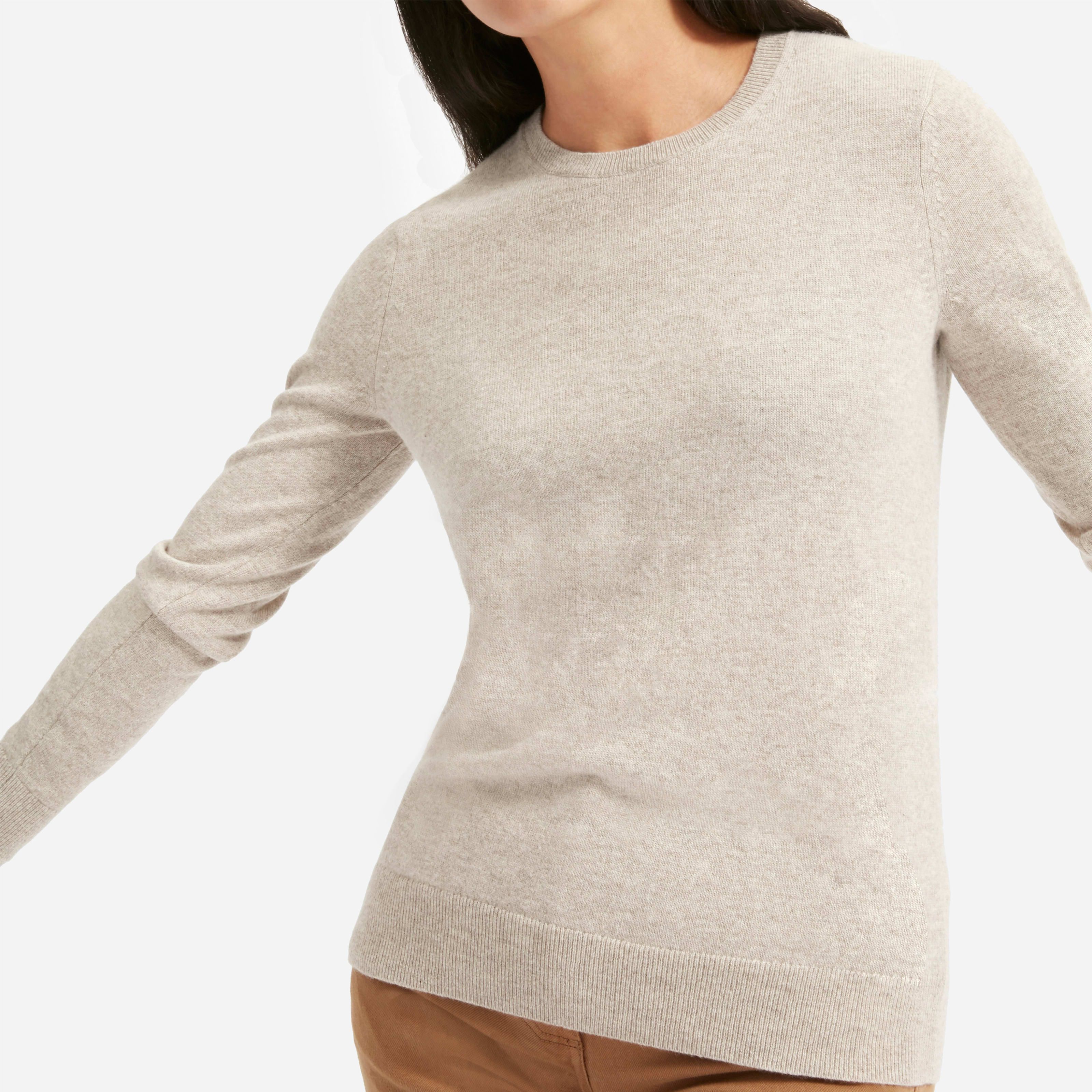 Women's Cashmere Crew Sweater by Everlane in Light Oatmeal, Size XS | Everlane