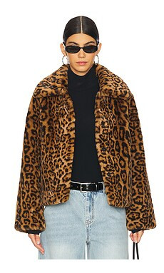 Apparis Elis Leopard Short Coat in Leopard from Revolve.com | Revolve Clothing (Global)