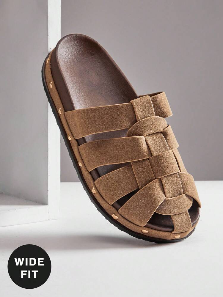SHUZIA Women's Wide-Fit Vintage Roman Style Woven Slip-On Clogs | SHEIN